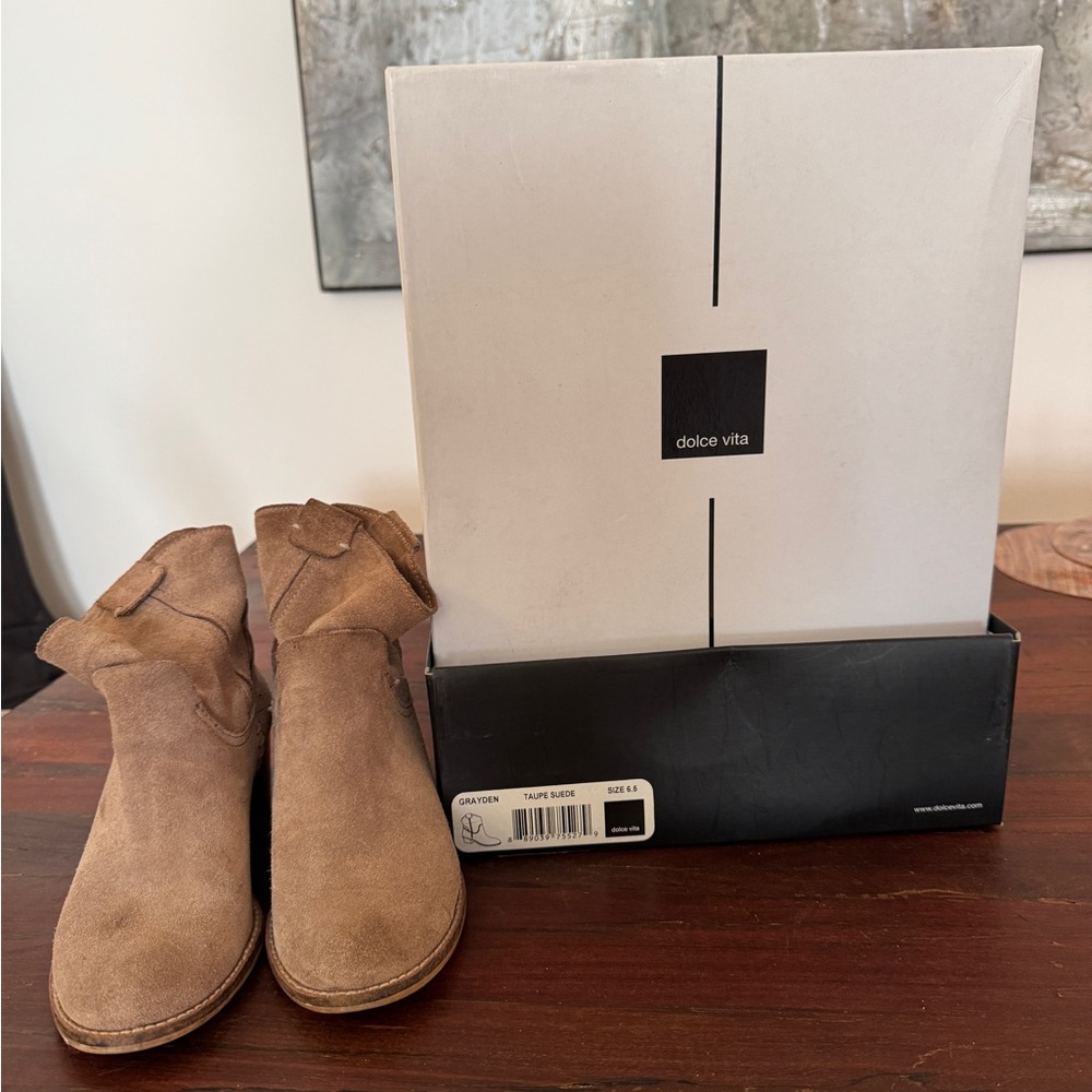 Dolce Vita Grayden Taupe Suede Grayden Boots 6.5
